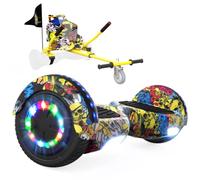 RCB KIDS Hoverboard 6,5" pour Enfants, siège, Batterie 4 Ah, LED, Bluetooth | Hoverkart-Hoverboard pour enfants, adolescents et adultes, jusqu'à 15 km/h, autonomie 10-15 km, longueur kart 70-90 cm