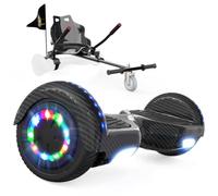RCB KIDS Hoverboard 6,5" pour Enfants, siège, Batterie 4 Ah, LED, Bluetooth | Hoverkart-Hoverboard pour enfants, adolescents et adultes, jusqu'à 15 km/h, autonomie 10-15 km, longueur kart 70-90 cm