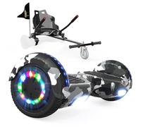 RCB KIDS Hoverboard 6,5" pour Enfants, siège, Batterie 4 Ah, LED, Bluetooth | Hoverkart-Hoverboard pour enfants, adolescents et adultes, jusqu'à 15 km/h, autonomie 10-15 km, longueur kart 70-90 cm