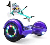 RCB KIDS Hoverboard 6,5" pour Enfants, siège, Batterie 4 Ah, LED, Bluetooth | Hoverkart-Hoverboard pour enfants, adolescents et adultes, jusqu'à 15 km/h, autonomie 10-15 km, longueur kart 70-90 cm