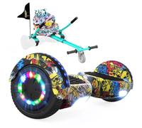 RCB KIDS Hoverboard 6,5" pour Enfants, siège, Batterie 4 Ah, LED, Bluetooth | Hoverkart-Hoverboard pour enfants, adolescents et adultes, jusqu'à 15 km/h, autonomie 10-15 km, longueur kart 70-90 cm