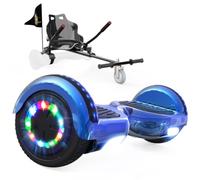 RCB KIDS Hoverboard 6,5" pour Enfants, siège, Batterie 4 Ah, LED, Bluetooth | Hoverkart-Hoverboard pour enfants, adolescents et adultes, jusqu'à 15 km/h, autonomie 10-15 km, longueur kart 70-90 cm