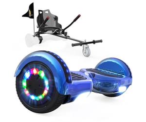 RCB KIDS Hoverboard 6,5" pour Enfants, siège, Batterie 4 Ah, LED, Bluetooth | Hoverkart-Hoverboard pour enfants, adolescents et adultes, jusqu'à 15 km/h, autonomie 10-15 km, longueur kart 70-90 cm