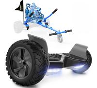 RCB KIDS Hoverboard tout-terrain 8,5" siège Hoverkart, Bluetooth et App | 3 Modes de Conduite, Moteurs Doubles 350W, Jusqu’à 15 km/h, Autonomie 10-15 km, Kart 70-90 cm, Pour Enfants & Adultes