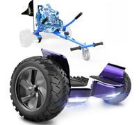 RCB KIDS Hoverboard tout-terrain 8,5" siège Hoverkart, Bluetooth et App | 3 Modes de Conduite, Moteurs Doubles 350W, Jusqu’à 15 km/h, Autonomie 10-15 km, Kart 70-90 cm, Pour Enfants & Adultes