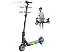 RCB R12 Max Trottinette électrique Enfant âge 6-12 Ans,jusqu'à 18km/h & 15 km,3-Réglage Hauteur,Suspension, 7" Pliable Trottinette Electrique, Lumières colorées, écran LED, Cadeau pour Enfant