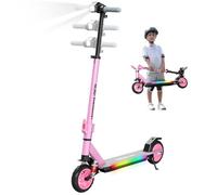 RCB R12 Max Trottinette électrique Enfant âge 6-12 Ans,jusqu'à 18km/h & 15 km,3-Réglage Hauteur,Suspension, 7" Pliable Trottinette Electrique, Lumières colorées, écran LED, Cadeau pour Enfant