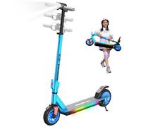 RCB R12 Pro Trottinette électrique Enfant âge 6+ Ans,jusqu'à 16km/h & 15 km,Réglage Hauteur,7" Pliable E-Scooter, Deux Types Freins, Lumières colorées, écran LED, Cadeau pour Enfant