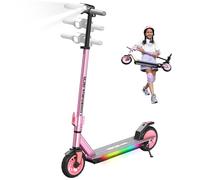 RCB R12 Pro Trottinette électrique Enfant âge 6+ Ans,jusqu'à 16km/h & 15 km,Réglage Hauteur,7" Pliable E-Scooter, Deux Types Freins, Lumières colorées, écran LED, Cadeau pour Enfant