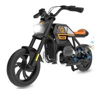 RCB R9 Moto Electrique pour Enfant avec Haut-pareur, Modes de Vitesse 10/15/25 KMH & Autonomie 15 KM, Lamps D'ambiance, 12" Moto Cross pour Enfants de 6+