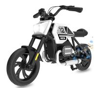 RCB R9 Moto Electrique pour Enfant avec Haut-pareur, Modes de Vitesse 10/15/25 KMH & Autonomie 15 KM, Lamps D'ambiance, 12" Moto Cross pour Enfants de 6+