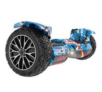 RCB RH3 Hoverboard 8.5"" Tout-Terrain Hummer, Double Moteur Puissant, Pneus Pleins et Éclairage LED - Bleu