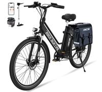 RCB RK8S Vélo Électrique Urbain 26"" avec APP, 7 Vitesses, Autonomie 30-50 km, Double Frein à Disque, Sacoche Étanche Offerte