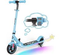 RCB Scooter électrique pour enfants de 6 à 12 ans, Scooter électrique avec affichage LED, néons multicolores, hauteur et vitesse réglables, seulement 6.5KG Pliable