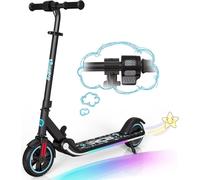 RCB Scooter électrique pour enfants de 6 à 12 ans, Scooter électrique avec affichage LED, néons multicolores, hauteur et vitesse réglables, seulement 6.5KG Pliable