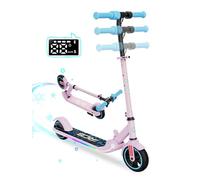 RCB Trottinette électrique Enfant 6-12 Ans, Moteur 150W - Max 16Km/h - Lumière Arc-en-Ciel - Pliable - Affichage LED - Vitesse et Hauteur Réglables, Cadeau pour Enfants et Adolescents