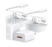 RCBCH Lot de 2 câbles de charge USB-C blancs de 3 m pour Arlo Essential 2K, Alro Essential 2ème génération, Blink Outdoor4 4ème génération, Petcube Cam 360 - Cordon de charge pour caméra de