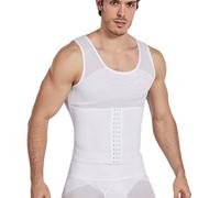 RCBHSD Débardeur de Compression Homme Gaine Ventre Plat Gaine Top Amincissante Abdominal Minceur Body Gainant(Color:白色,Size:M)