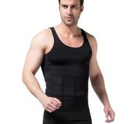 RCBHSD Homme Shapewear Minceur Moobs Hommes Aplatir Entier Abdomen Body Shaper Soutien Compression Affine la Taille et Masque Les Courbes (Color:黑色,Size:XL)