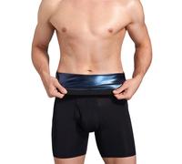 RCBHSD Shapewear Sauna Taille Haute Pantalon Legging de Sudation Sport Fitness Pantacourt Amincissante Shorts Yoga Homme(Color:蓝色,Size:XL)