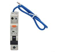 RCBO Interrupteur de sécurité 30 mA 6 kA courant résiduel pour protection contre les fuites de terre avec surintensité, 1P+N 230 V/240 V GYR10N-50 (16 A)