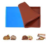 Rcbzzp 2 Pièces Plateau de Cuisson Flexible, Cuisson Plateau en Silicone, Tapis de Cuisson Silicone, Plaque à Pâtisserie en Silicone, pour Faire Petits Pains, Biscuits (2 Couleurs)