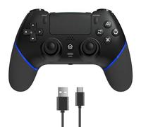 RCCBOOST Manette PS4 avec TURBO MACRO Programming, 2024 Nouvelle HALL Effect Joystick Sensible Non Dérive, 1000mAh Batterie pour PS 4/Pro/Slim, Haut-Parleur Audio Jack (Bleu)