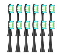 RCCCLXWO Lot De 12 Têtes De Brosse De Rechange, Compatibles Avec Les Brosses À Dents Électriques Oclean X/X PRO/Z1/F1/One/Air 2/SE, À Poils Souples(12pcs Black)