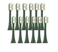 RCCCLXWO Lot De 12 Têtes De Brosse De Rechange Compatibles Avec Les Brosses À Dents Souples Et Colorées SOOCAS X3/X3U/X5(12VangoGreen)