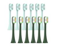 RCCCLXWO Lot De 12 Têtes De Brosse De Rechange Compatibles Avec Les Brosses À Dents Souples Et Colorées SOOCAS X3/X3U/X5(6MintGreen6VangoGree)