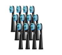 RCCCLXWO Lot De 3/4/8/12/16 Têtes De Brosse De Rechange Compatibles Avec La Brosse À Dents Électrique Seago Fairywill, Recharges De Brosse À Poils Dupont For Nettoyage Des Dents(12 Pcs black)