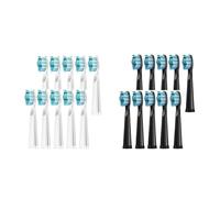 RCCCLXWO Têtes De Rechange For Brosses À Dents Électriques, Compatibles Avec Les Modèles Fairywill FW-507/508/551/515/917/959/2011/D1/D3/D7/D8(Whtie 10 black 10)