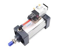RCGKNNMUZ Ensemble de vérins pneumatiques avec électrovanne Standard intégrée, alésage 50 mm, Course 25-1000 mm, sans Aimant.(Scf50x600,DC12)