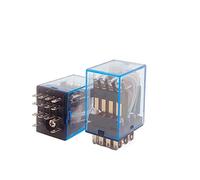 RCGKNNMUZ Lot de 10 Relais intermédiaires électromagnétiques Miniatures à Bobine DPDT, 14 Broches, 4NO-4NC, DC12/24 V, AC220 V, 5 A, 220 V, MY4NJ HH54P(AC110V)