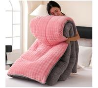 RCGNR Couette Sherpa Hiver, Couette Moelleuse en Cachemire, Thermique Agneau Double Face Velours Couette, éDredon en Peluche, Couette d'hiver en Peluche B, 180x220cm/4kg