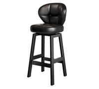 RCGNR Tabouret De Bar Pivotant, Tabouret De Comptoir, Chaises Ergonomiques en MéTal, DéJeuner avec Pieds Et Dossier en MéTal pour La Maison, Le Bureau Black, 75cm