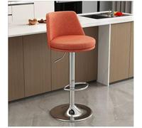 RCGNR Tabourets De Bar Pivotants, Chaises De Comptoir RembourréEs, Structure MéTallique, RevêTement Rembourré Et Dossier, Salle à Manger Orange 1