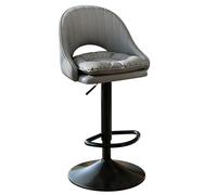 RCGNR Tabourets De Bar Pivotants, RéGlables en Hauteur, Chaise De Petit-DéJeuner De Cuisine avec Pieds Dossier, Tabourets Hauts en MéTal pour La Maison Gray