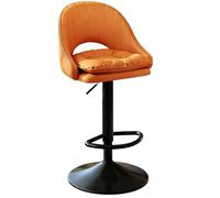 RCGNR Tabourets De Bar Pivotants, RéGlables en Hauteur, Chaise De Petit-DéJeuner De Cuisine avec Pieds Dossier, Tabourets Hauts en MéTal pour La Maison Orange