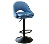 RCGNR Tabourets De Bar Pivotants, RéGlables en Hauteur, Chaise De Petit-DéJeuner De Cuisine avec Pieds Dossier, Tabourets Hauts en MéTal pour La Maison Blue