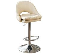 RCGNR Tabourets De Bar Pivotants, RéGlables en Hauteur, Chaise De Petit-DéJeuner De Cuisine avec Pieds Dossier, Tabourets Hauts en MéTal pour La Maison White 1