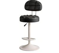 RCGNR Tabourets De Bar, RéGlable en Hauteur - Pivotant à 360° - avec Base en MéTal Et Repose-Pieds, pour Cuisine, Petit-DéJeuner, Salle à Manger Black,1pcs