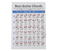 RCGOFOLLOW Affiche pédagogique des accords de guitare à 4 cordes présentant 72 accords de septième de dominante majeure ; outil pédagogique pour les salles de e, S 21x28cm