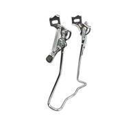 RCGOFOLLOW Béquille arrière de vélo Robuste, réglable, à Double Pied, de Remplacement, Style Vintage, Pratique et Facile à Installer, Support de stationnement pour vélo, Argent, Hauteur 34 cm