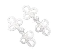 RCGOFOLLOW Boutons grenouille à nœud chinois uniques, parfaits comme fermoirs décoratifs pour horloges, pulls, tenues ethniques et vêtements de Pour tous les jours. Ces boutons, Blanc