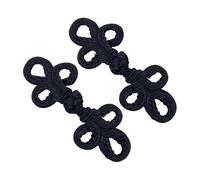 RCGOFOLLOW Boutons grenouille à nœud chinois uniques, parfaits comme fermoirs décoratifs pour horloges, pulls, tenues ethniques et vêtements de Pour tous les jours. Ces boutons, Noir