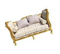 RCGOFOLLOW Canapé Miniature pour Maison de poupée : Accessoires Incroyables pour Les Enfants. Enrichissez la décoration de la Maison poupée et créez des scènes Vie , Or , Canapé Double