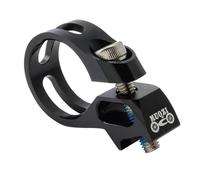 RCGOFOLLOW Collier de Serrage Robuste pour manettes de dérailleur vélo Route et VTT, en Alliage d'aluminium 2 mm d'épaisseur, Noir, 45 x 22 x 12 mm