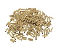 RCGOFOLLOW Connecteur de pêche Haute résistance à Manchon Unique, Manchons de sertissage pour Tubes en cuivre, Tailles Mixtes, éléments de Performance Robustes, Manchons de, Doré, Diamètre 2.5 mm