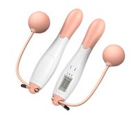 RCGOFOLLOW Corde à Sauter sans Fil avec Compteur numérique de Calories, Outil d'entraînement pour Hommes, Femmes et Enfants, Utilisation intérieure et extérieure, Corde à, Rose Blanc